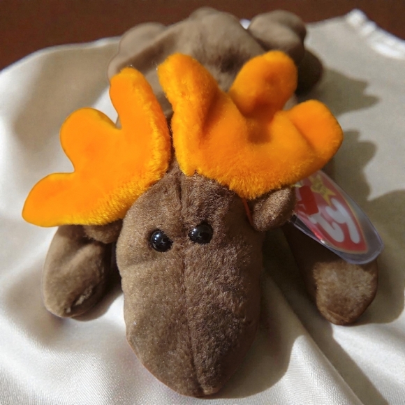 NWT Rare 1993 TY Beanie Baby CHOCOLATE Moose Original 9" Hang Tush Tags Mint - Picture 3 of 9
